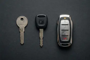 Klucz mechaniczny, kluczyk z transponderem i kluczyk z pilotem jako trzy poziomy kosztu