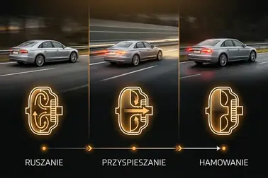Kolejne stany klasycznego automatu podczas ruszania, przyspieszania, redukcji i zatrzymania