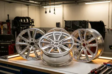Komplet odnowionych felg aluminiowych po obróbce CNC i lakierowaniu