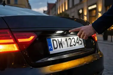 Kontrola dwóch lampek oświetlających tylną tablicę rejestracyjną