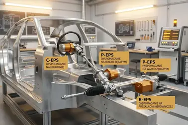 Porównanie położenia silnika w układach C-EPS, P-EPS i R-EPS