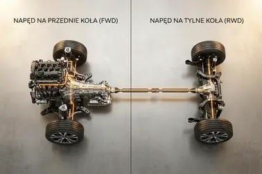 Porównanie samochodu 2WD z napędzaną osią przednią i samochodu 2WD z napędzaną osią tylną