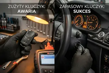 Porównanie testu niesprawnego kluczyka z działającym kluczem zapasowym
