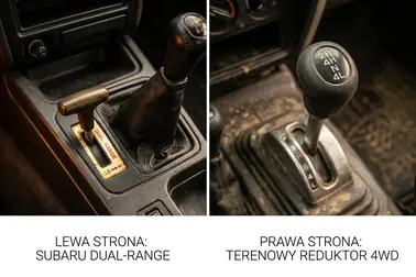 Porównanie zakresu LO w starszym Subaru z reduktorem 4L samochodu terenowego