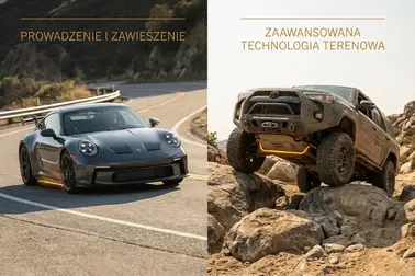 Praca stabilizatora w samochodzie drogowym oraz zawieszenie o dużej artykulacji w aucie terenowym