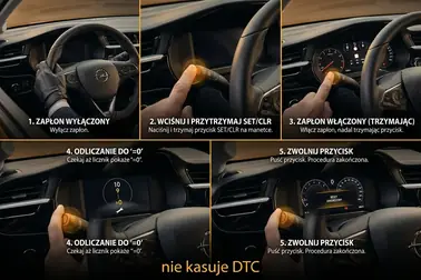 Sekwencja resetowania inspekcji z poziomu kokpitu, która nie kasuje DTC