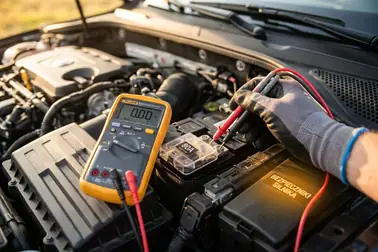 Sprawdzanie wysokoprądowego bezpiecznika elektrycznego wspomagania kierownicy w komorze silnika przy użyciu miernika