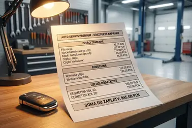 Szczegółowy kosztorys naprawy z podziałem na części, robociznę i geometrię