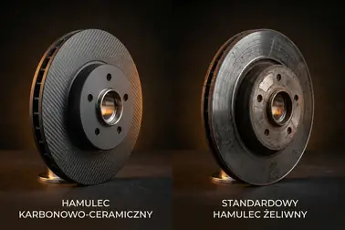 Tarcza węglowo-ceramiczna i żeliwna porównane pod względem masy oraz śladów korozji
