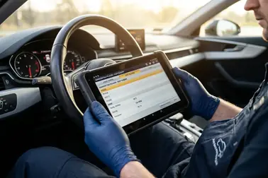 Tester OBD podczas odczytu kodów DTC przed naprawą i jazdą kontrolną