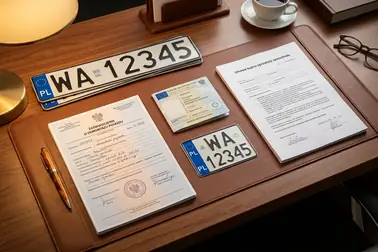Zaświadczenie o demontażu pojazdu zestawione z dowodem rejestracyjnym i tablicami