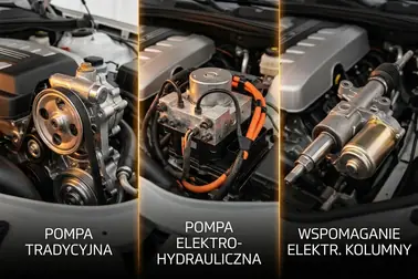 Zestawienie układu hydraulicznego, elektrohydraulicznego i elektrycznego wspomagania kierownicy