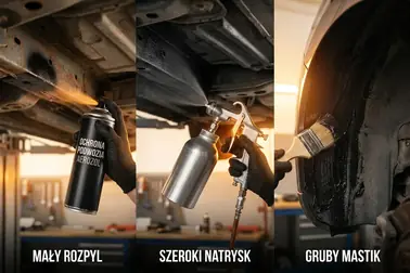 Aplikacja preparatów Boll sprayem, pistoletem pneumatycznym i pędzlem