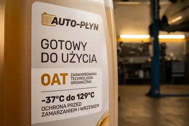 Etykieta Prestone -37°C z oznaczeniami OAT, Ready to Use i zakresem temperatur