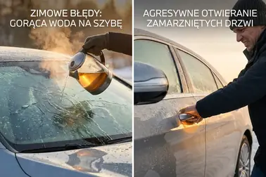 Gorąca woda przy szybie, szarpanie przymarzniętych drzwi i niewłaściwy preparat przy uszczelce