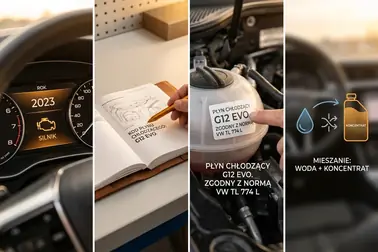 Instrukcja pojazdu, dane silnika, pełny kod na etykiecie i oznaczenie gotowego płynu lub koncentratu