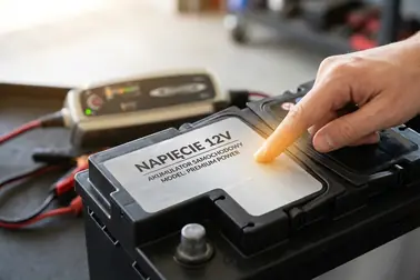 Kontrola obudowy akumulatora i oznaczenia napięcia przed użyciem funkcji rozruchu