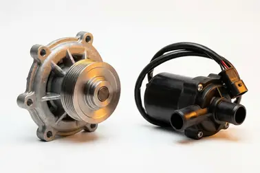 Mechaniczna i elektryczna pompa cieczy chłodzącej zestawione do porównania