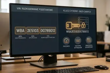 Numer VIN przekazywany do modułu dekodującego oraz oddzielnych baz danych pojazdów