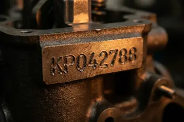 Ostatnie osiem znaków VIN podzielone na kod roku, kod fabryki i część identyfikującą egzemplarz