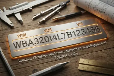 Podział 17-znakowego ciągu numeru VIN na sekcje WMI, VDS i VIS
