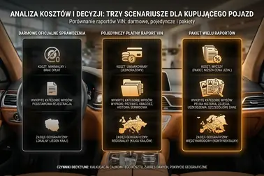 Porównanie bezpłatnego sprawdzenia VIN, pojedynczego raportu i pakietu raportów