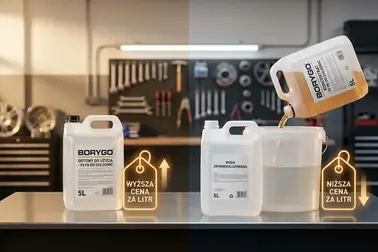 Porównanie kosztu pięciu litrów gotowego Borygo z dziesięcioma litrami mieszaniny uzyskanej z koncentratu 5 l