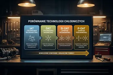 Porównanie technologii inhibitorów IAT, OAT, Si-OAT i P-OAT stosowanych w płynach chłodniczych
