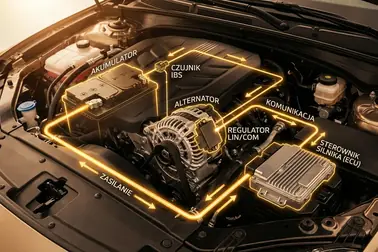 Regulator LIN lub BSS współpracujący ze sterownikiem zarządzania energią i akumulatorem