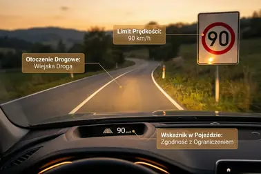 Rodzaje dróg i skrócone wartości prędkości dla samochodu osobowego oraz zespołu pojazdów