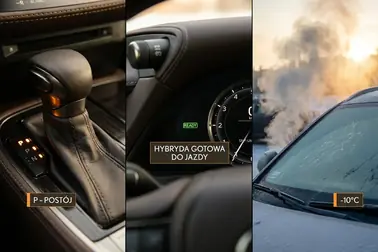 Samochód z automatyczną skrzynią, auto hybrydowe z komunikatem READY i pojazd uruchamiany podczas mrozu