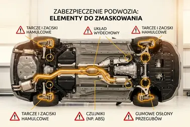 Schemat z wyróżnieniem elementów wymagających maskowania przed konserwacją