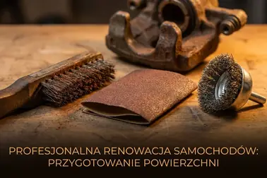 Szczotka druciana, papier ścierny i tarcza używane do oczyszczania skorodowanego fragmentu podwozia