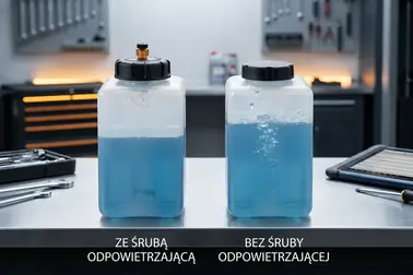 Układ chłodzenia ze śrubą odpowietrzającą oraz wariant odprowadzający powietrze przez zbiornik