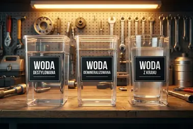 Woda destylowana, demineralizowana i kranowa porównane pod kątem dolewki do układu chłodzenia