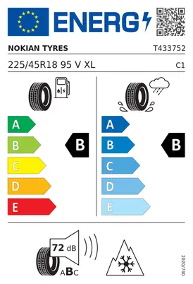 Etykieta UE Nokian Snowproof 3P 225/45R18 95V XL FR