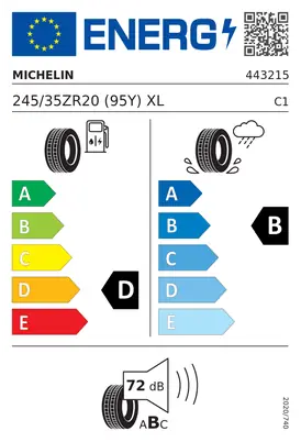Etykieta UE Michelin PILOT SPORT S 5 245/35R20 95Y XL FR Mercedes