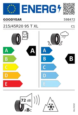 Etykieta UE Goodyear VECTOR 4SEASONS GEN-3 215/45R20 95T XL FR SelfSeal