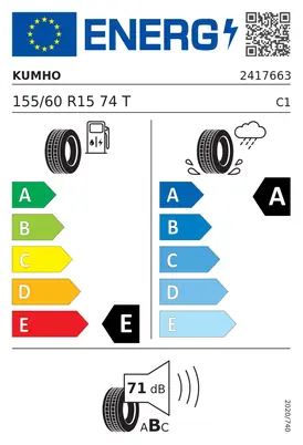 Etykieta UE Kumho WinterCraft WP52+ 155/60R15 74T
