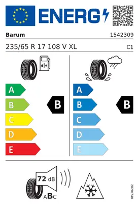 Etykieta UE Barum QUARTARIS 6 235/65R17 108V XL