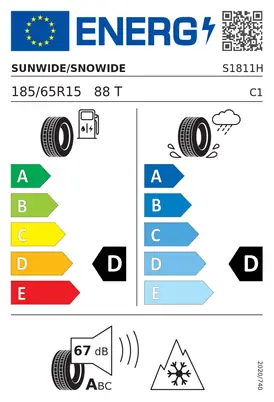 Etykieta UE Sunwide SNOWIDE 185/65R15 88T